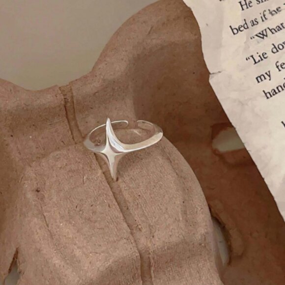 S925 Sterling Silver Shining Star Ring, Open Ring Style, NWB - Picture 2 of 2